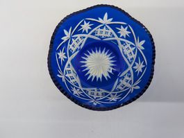 Kleine Kristallglas Schale blau