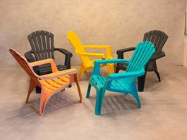 5er Set ProGarden Dolomiti Adirondack Gartenstuhl Kunststoff