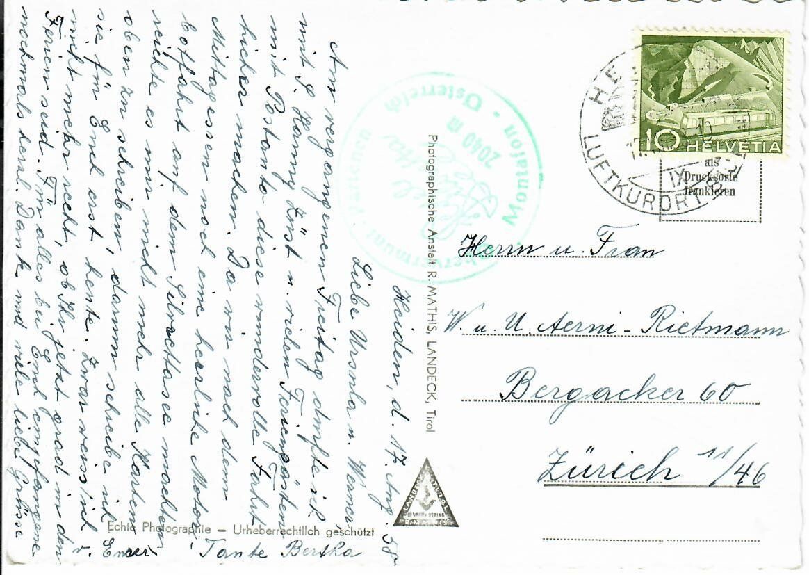Cartes postales: Hotel Silvretta  1958 – D'occasion à Hochdorf par Ziegel-16 1