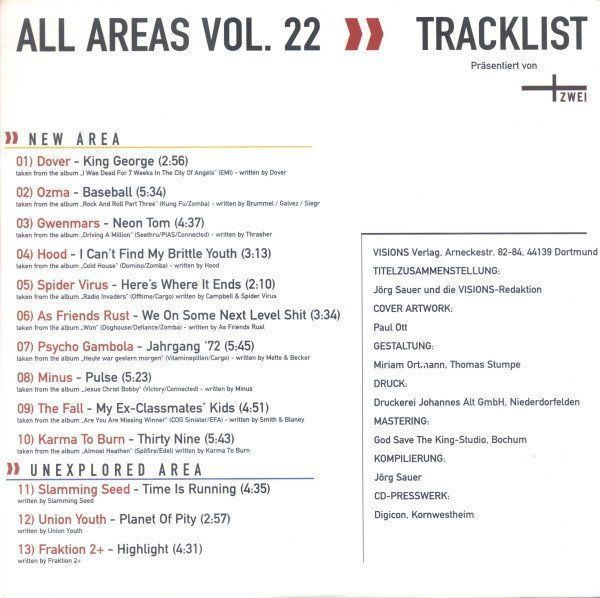 CD: All Areas Vol. 22 F15 – Usato da Sessa venduto da fraenklishop 1