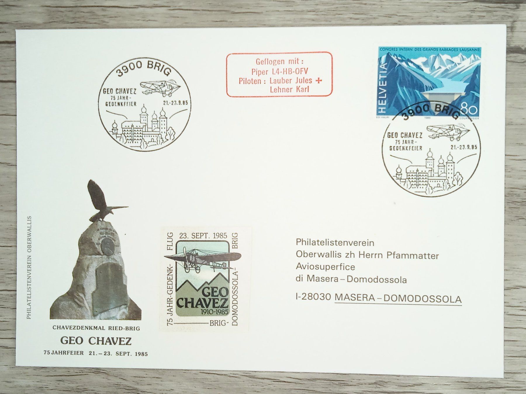 Tutti i francobolli: TR17 Enveloppe + Timbre Suisse 1985 – Usato da Cousset venduto da Patrick_Collections