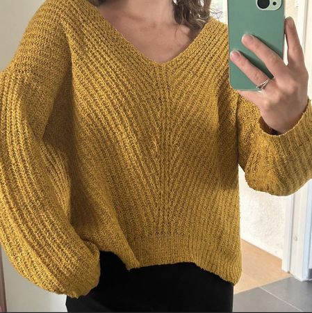 Pullover gelb V-Ausschnitt Grösse S