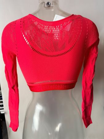 WOLFORD, SPORTY LOGO NET TOP Langarm, Grösse XS, Farbe Pink