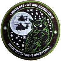 Helikopter Nacht Operationen Eule Super Puma Stoff.