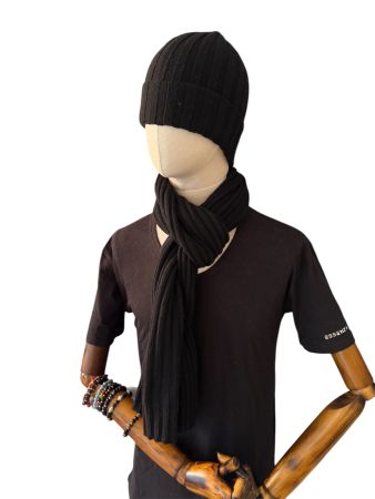 Schal mit Kappe Cashmere Schwarz