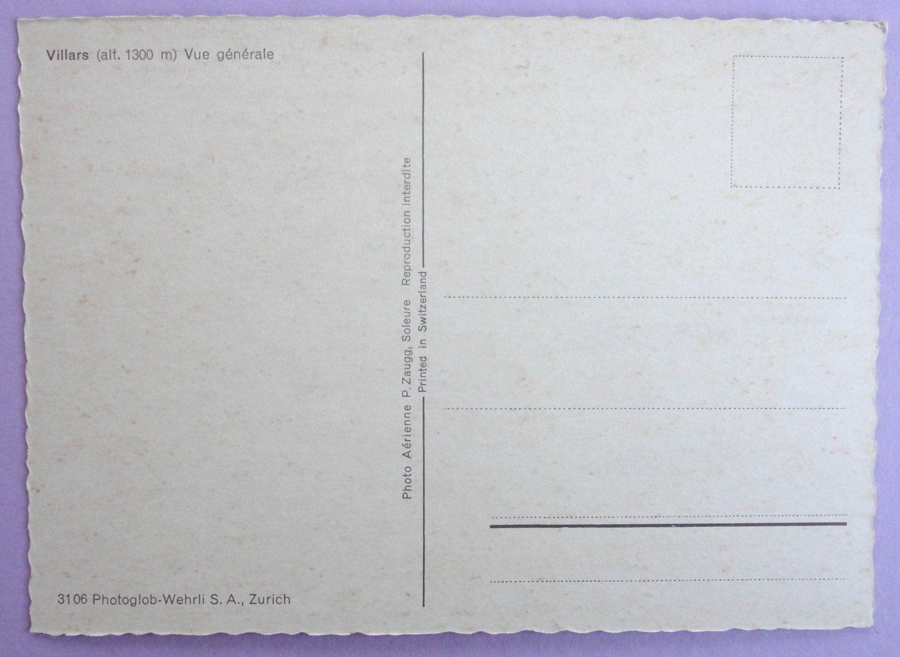 Cartoline postali: Villars, vue générale – Usato da Fétigny venduto da Billy2miny 1