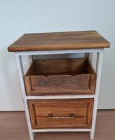 Nachttisch mit Schublade und Fach Holz weiss