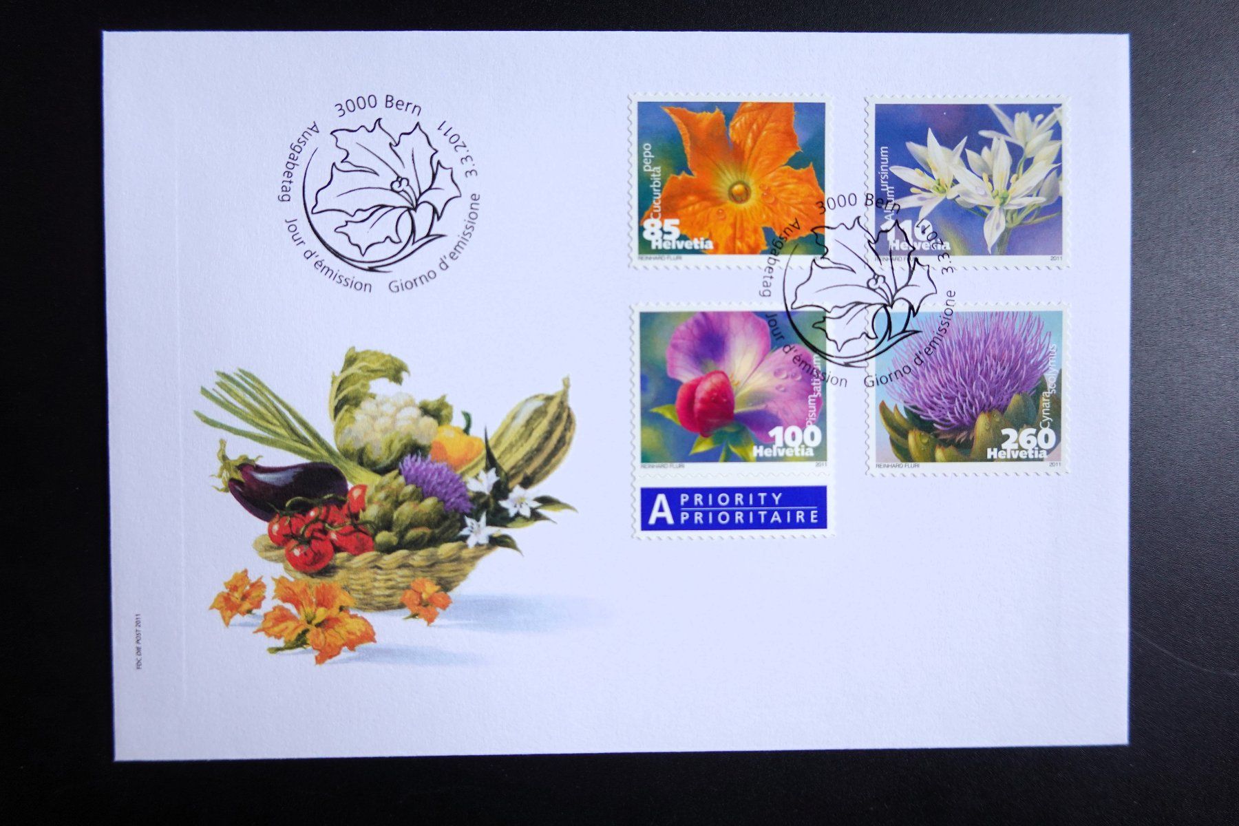 Tutti i francobolli: 2011 FDC Freimarken Gemüseblüten I – Nuovo (secondo la descrizione) da Mettmenstetten venduto da Sutasso