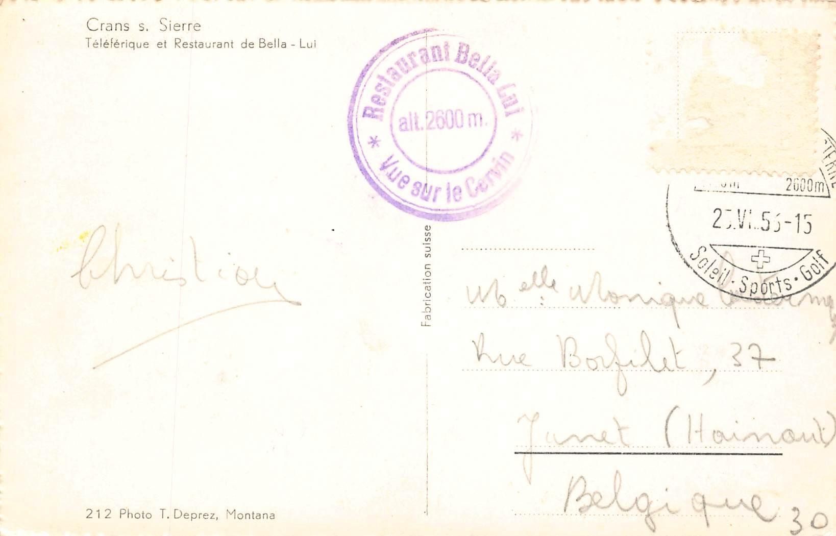 Cartoline postali: Bella Lui Gondelbahn  Restaurant – Usato da Bichelsee venduto da Gloeckner 1