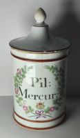 Antikes Apothekergefäß Paris MERCUR Porzellan Um 1850 19cm
