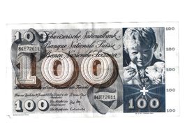 1x 100 Fr. CH Banknoten/Billet - 1972