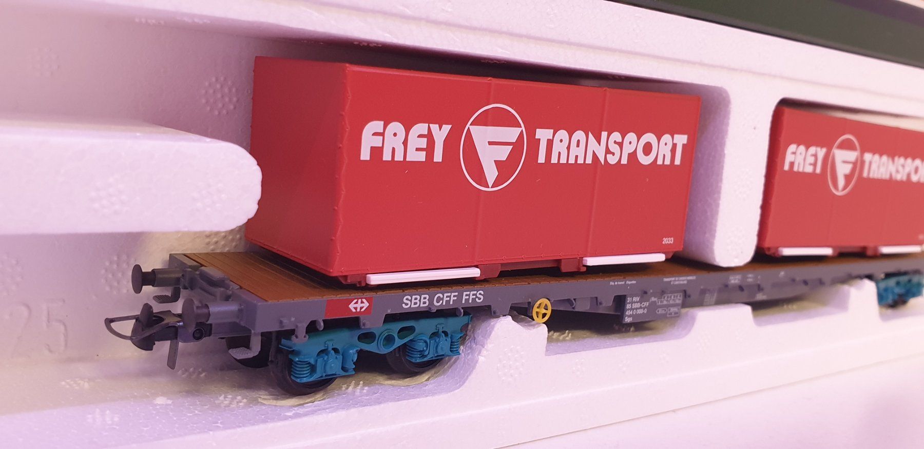 Hag Trains électriques: Hag SBB  Flachwagen Frey Transport 392 – Neuf avec emballage d'origine à Neuenhof par ludovicco 4