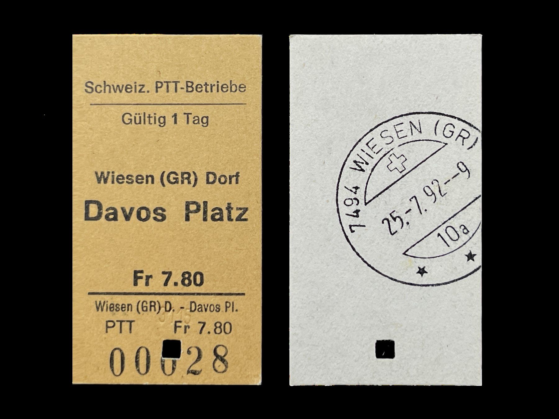 Biglietti: Wiesen GR Davos Platz Postauto Edmondsonsches Billett Karton – Nuovo (secondo la descrizione) da Bern venduto da AWiBe