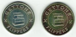 Token / Jeton, Gettone Flippers aus Italien, 2 Stück versch.