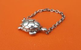 Hermès Schildkröte Schlüssel Anhänger Silber 925 vintage