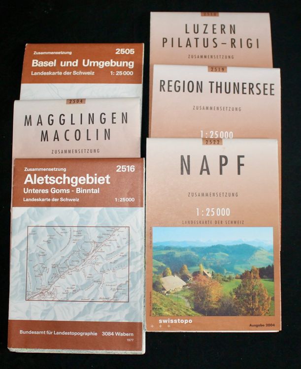 6 Landeskarten der Schweiz 1:25'000 Zusammensetzungen  Kaufen auf Ricardo