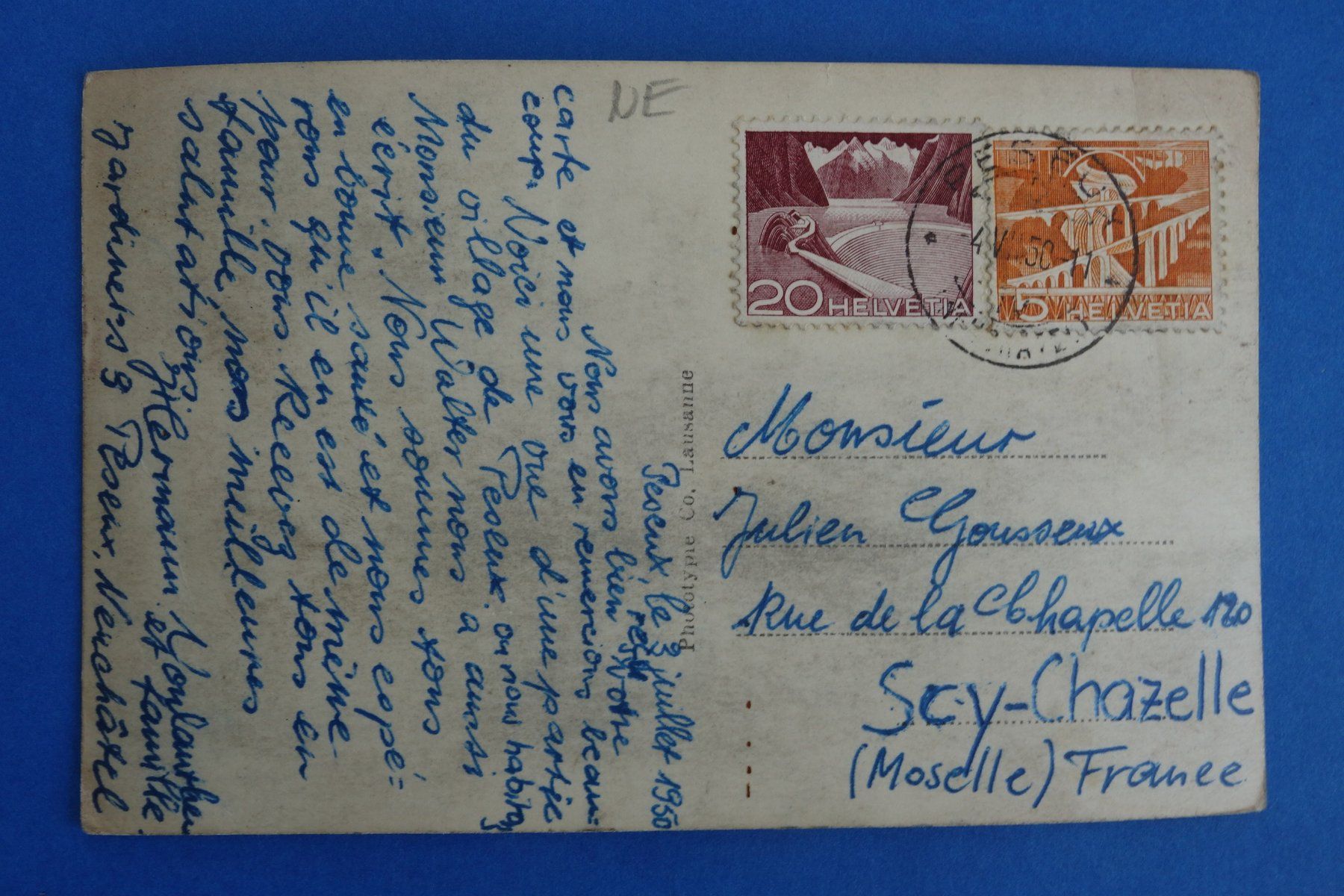 Ansichtskarten: PESEUX - vue generale - ca. 1930 - verschickt 1950 – Gebraucht aus Ibach von Ibanto 2