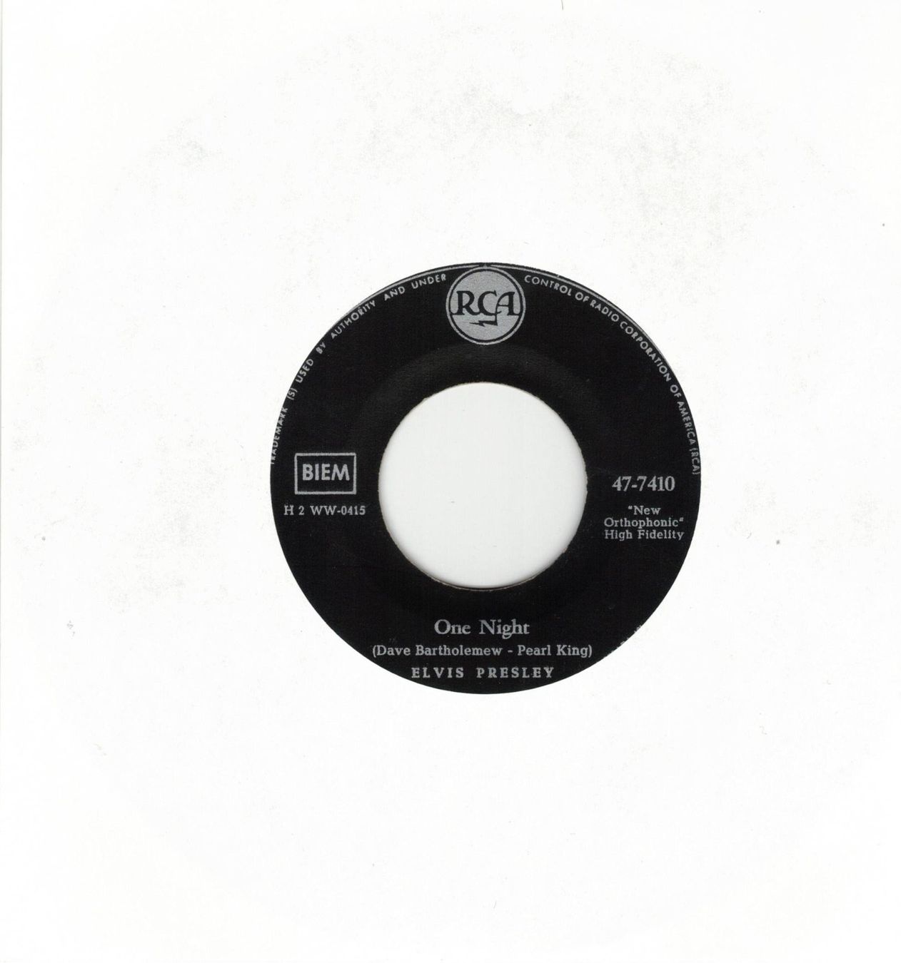 Dischi in vinile: Elvis Presley  --  One Night   Single7 – Usato da Oberwil (Dägerlen) venduto da thealbum