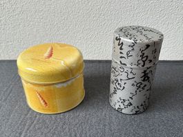 2 schöne Tee-Dosen, Vorratsdosen Muschel Dekor & Silber