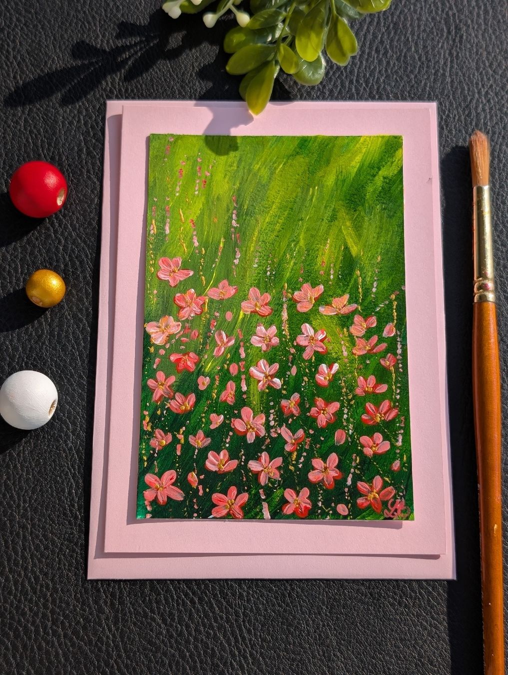 Cartoline: Pink Flowers Birthday Card – Nuovo e nell'imballaggio originale da Winterthur venduto da LaVieColor 1