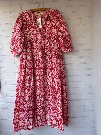 Maxi Dress – Hand Block Printed, 100% Cotton –  S/M & LXL