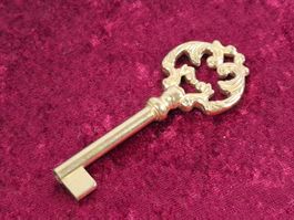 1 Möbel Hohl Schlüssel, 8.5cm, Messing - NEU (3664#MBS3)