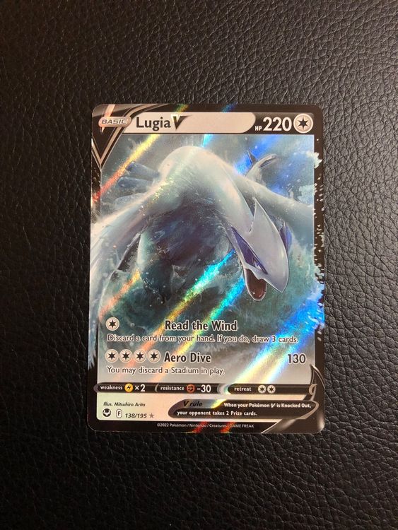Lugia V 138/195 Pokemon Carta Rara [Silver Tempest] + Toploader Protettivo TitanCards - 2