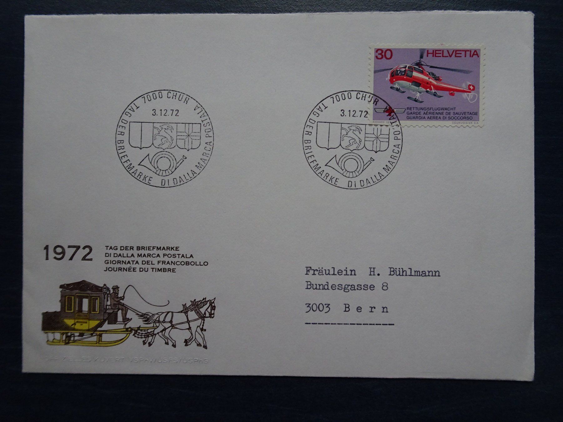 Alle Briefmarken: Tag der Briefmarke 1972 – Gebraucht aus Aadorf von Chnorli-Furz