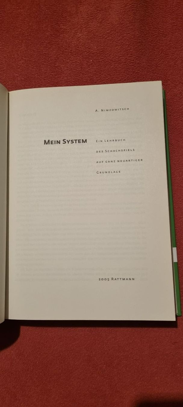 Libri: Schachbuch Mein System von Nimzowitsch – Nuovo (secondo la descrizione) da Muttenz venduto da Langerochade 1