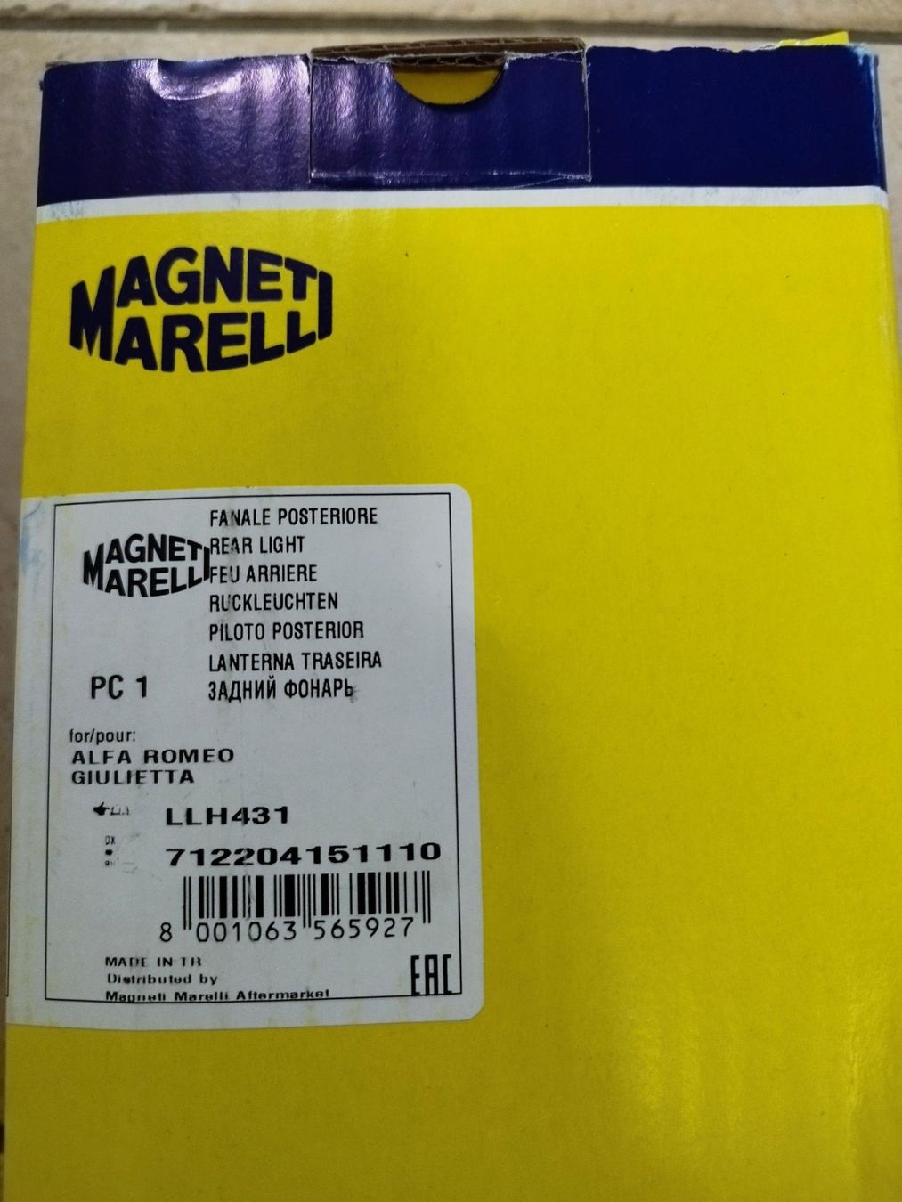 Fari: Giulietta - Feu arrière droit – Nuovo e nell'imballaggio originale da Morges venduto da oll_p57k 1