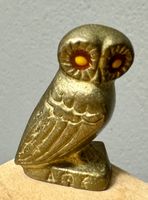 Kleine Tierfigur Figur MESSING EULE. UHU