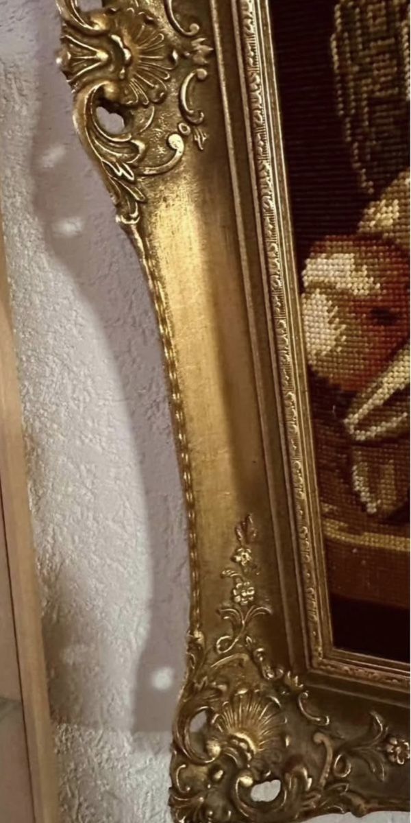 Poster & Bilder: Antiker Gobelin-Wandbehang, Goldrahmen – Gebraucht aus Menziken von cla_8qfq 2