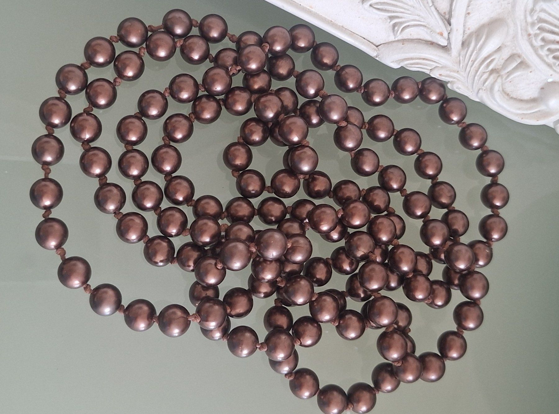 Ketten: BRAUNE VINTAGE PERLENKETTE. LYYANG. – Gebraucht aus Kerzers von ExpressoTerreno