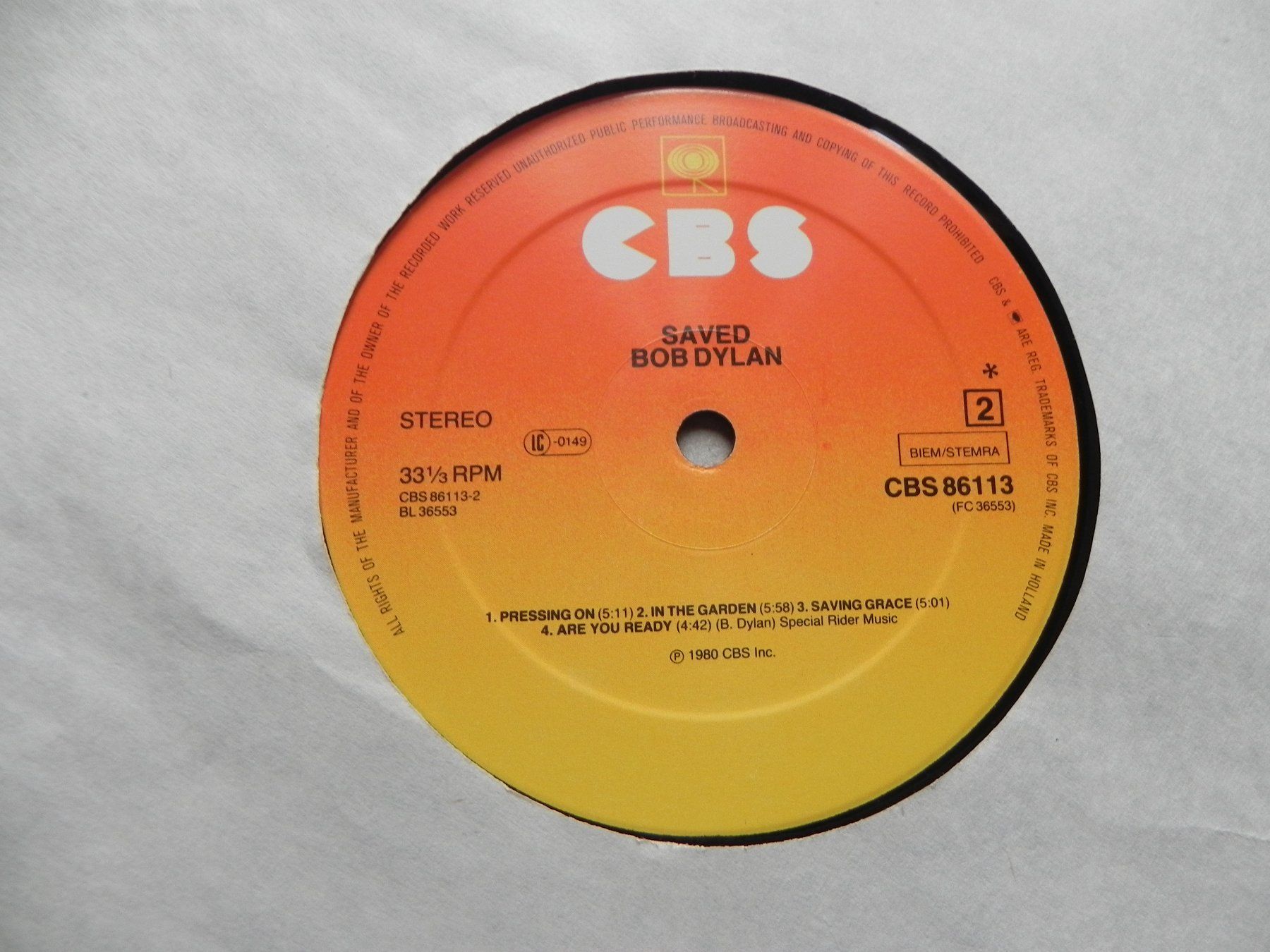 Schallplatten: LP USA Folk Blues Rock Star Bob Dylan 1980 Saved – Gebraucht aus Siebnen von krimsie 5