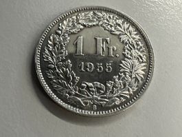 1 Fr. Silber Schweiz 1955 vz