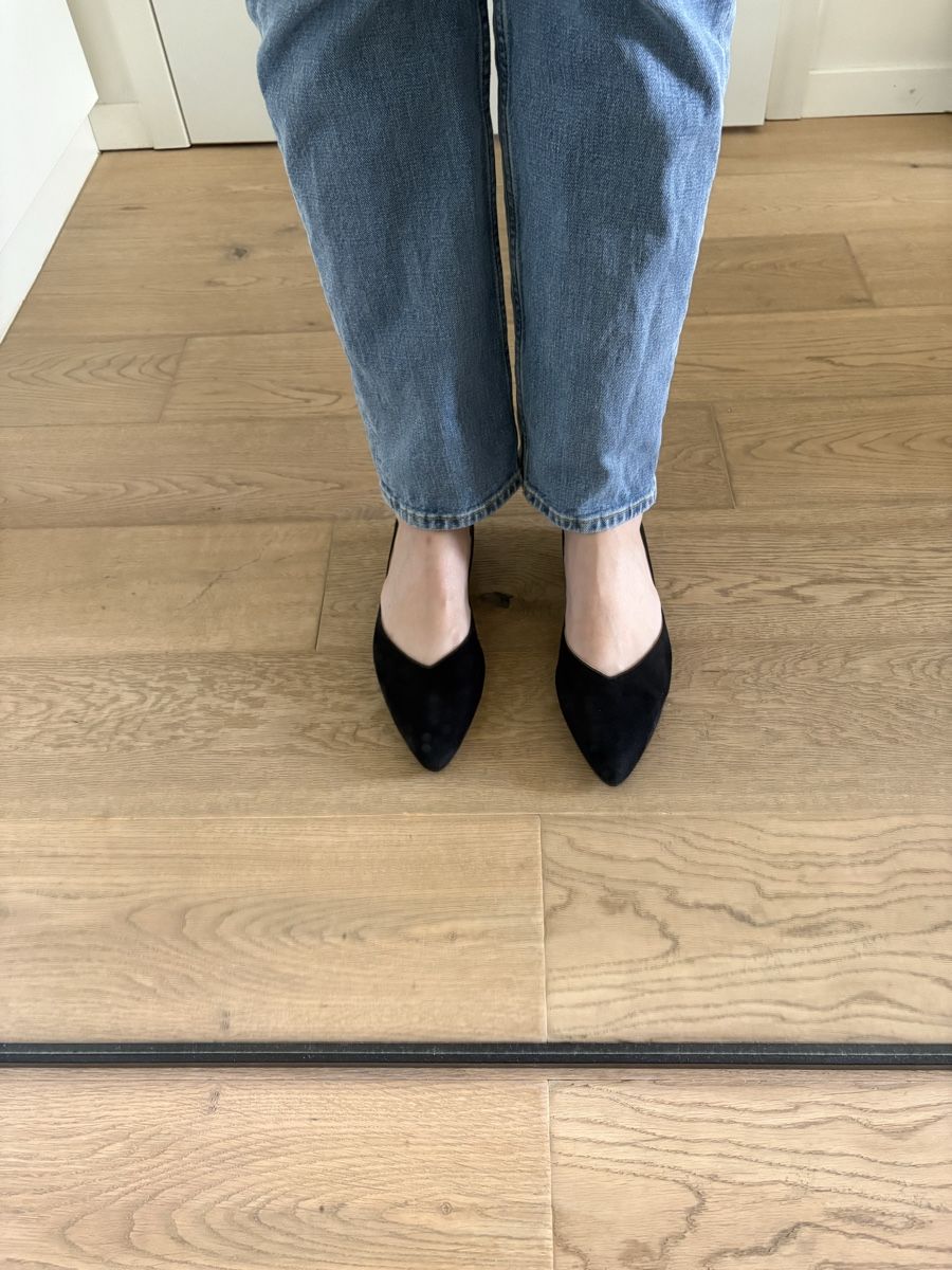 Scarpe da donna: Ballerines noires en daim – Nuovo (secondo la descrizione) da Lausanne venduto da Sha_btd 1
