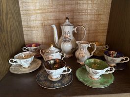Antikes Kaffe-/Mokkaservice Rheintal Sevelen Suisse 8-teilig