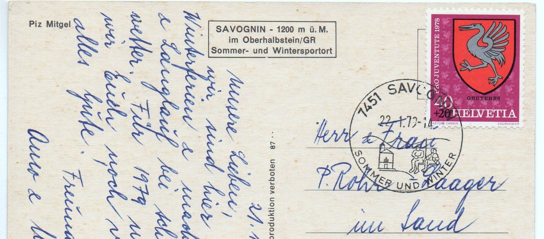 Cartoline postali: SAVOGNIN Auto VW-Käfer – Usato da Jona venduto da philajona 1