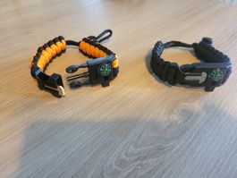 Bracelet de survie allume feu boussole sifflet militaire