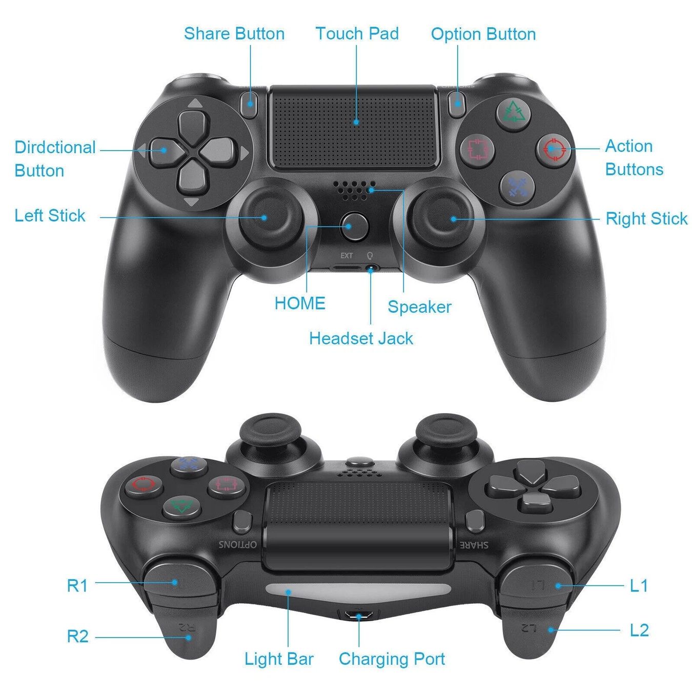 Controller: Controller  Wireless für Sony PS4 DUALSHOCK 4 Playstation 4 – Nuovo (secondo la descrizione) da Kirchdorf AG venduto da Restposten110 4