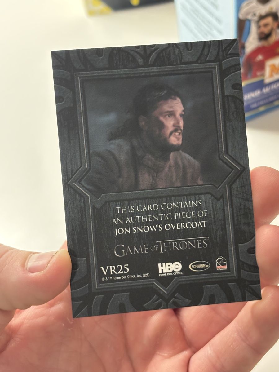 Cartes à collectionner: 2025 Rittenhouse Game of Thrones Jon Snow Patch Relic – Neuf (Voir description) à Aarberg par gocardz.shop 1