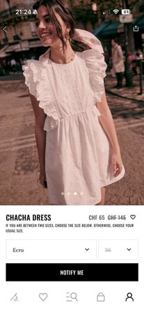 Sezane Chacha White Dress - Brand New