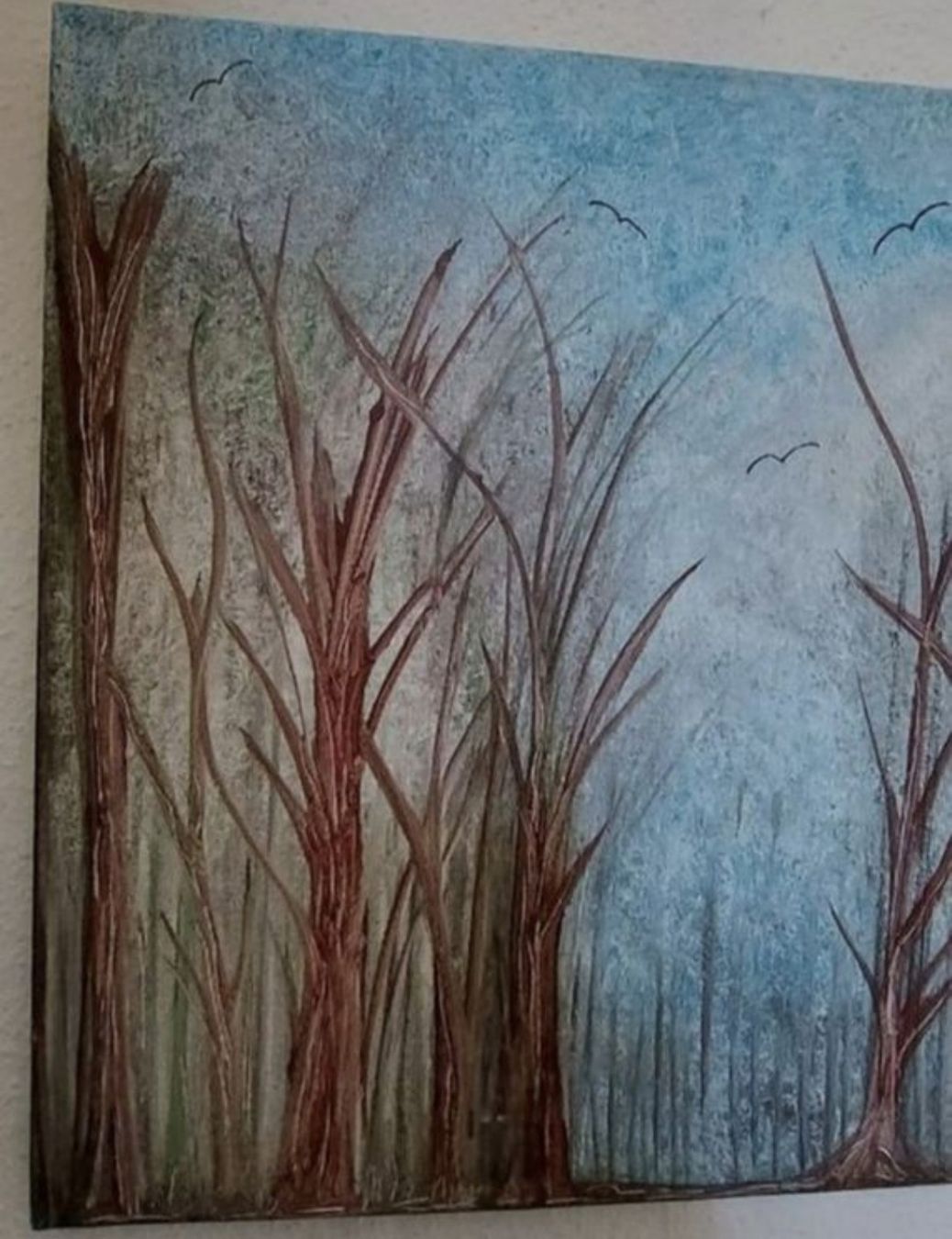 Dipinti: Gemälde Wald Vögel Abstrakt handmade 55×46 – Nuovo (secondo la descrizione) da Riehen venduto da Steinbock1970 2