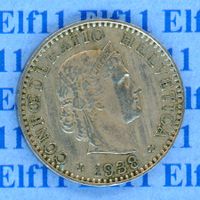 CHF___0.20 1938 ss+ Abart aus Cu-Ni statt Ni 20 Rappen