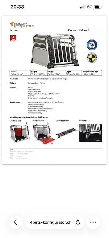 Gabbie, trasporto & Sicurezza: Hundetransportbox Falcon S – Usato da Baar venduto da Nnmae