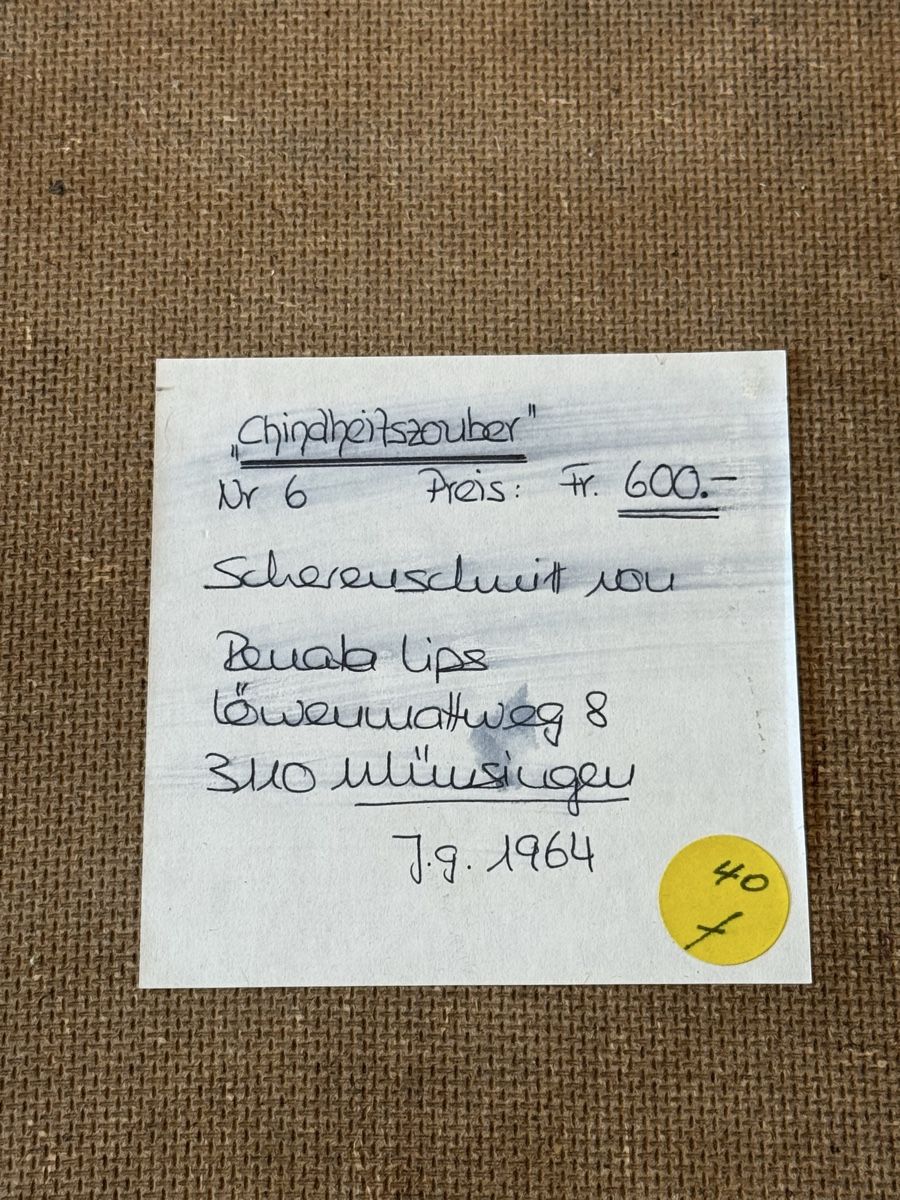 Grafica & Litografie: Original Scherenschnitt Chindheitszauber Lips 1964 – Usato da Grenchen venduto da swiss.antiques 5