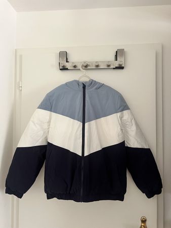 Winterjacke blau gestreift xs-s