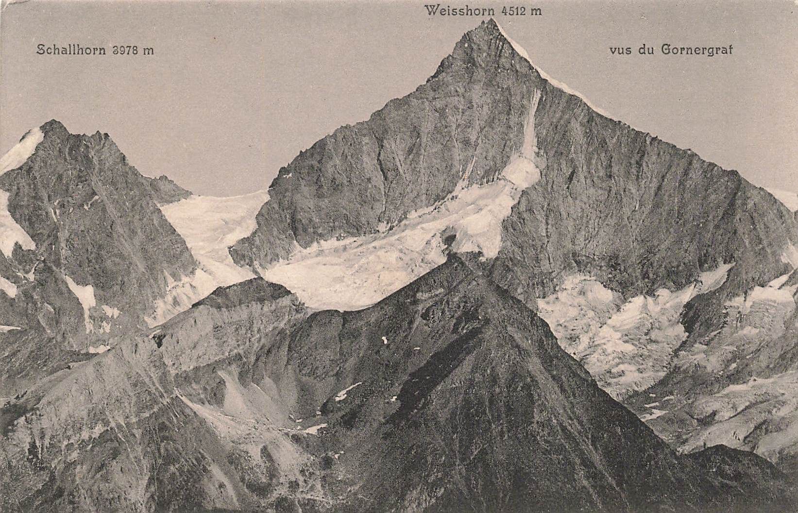 Cartoline postali: Zermatt VS Weisshorn vom Gornergrat – Usato da Biasca venduto da Blenio71