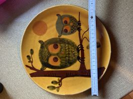 Assiette décorative chouettes  céramique 24 cm