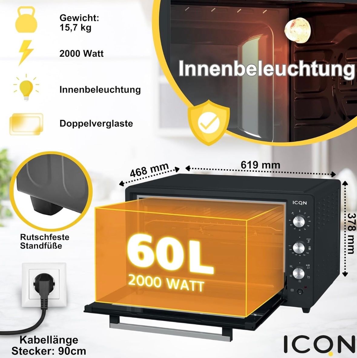 Fours: Minibackofen ICQN Rustik 60 Liter – D'occasion à Bottmingen par bj824 6